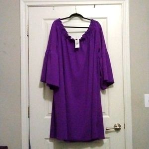 Purple off the shoulder Dress by Ashley Stewart, size 30- 32.